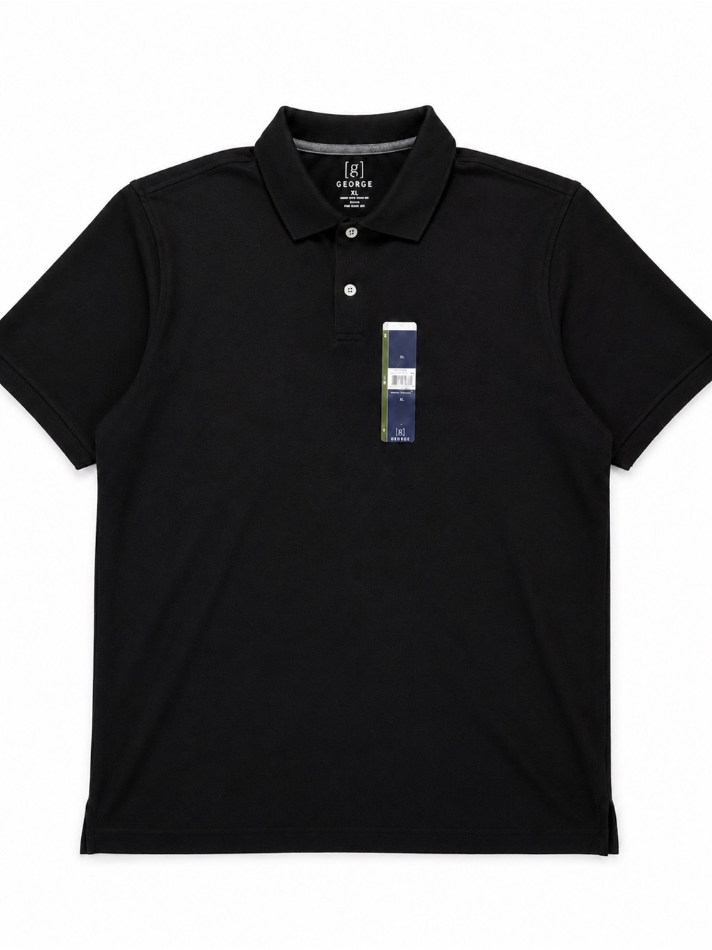 NWT George Pique Polo Shirt Men’s XL Black Soot